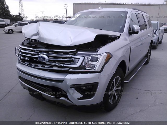 1FMJK1JT5JEA34805 - 2018 FORD EXPEDITION MAX XLT SILVER photo 2