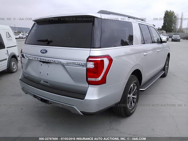 1FMJK1JT5JEA34805 - 2018 FORD EXPEDITION MAX XLT SILVER photo 4