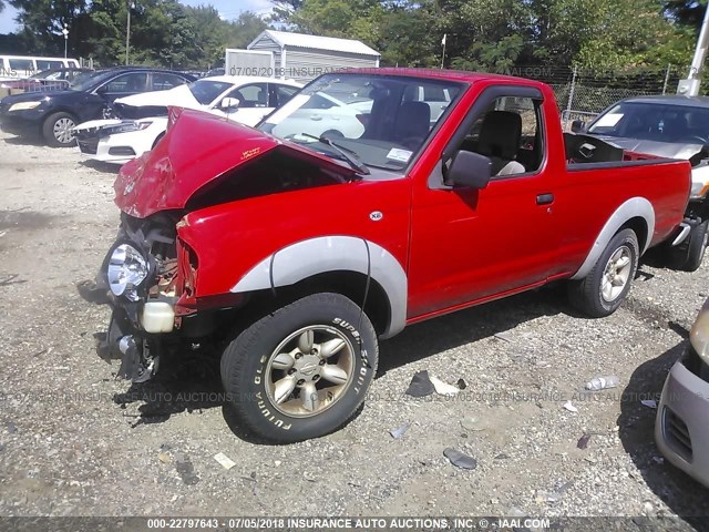 1N6DD21S71C381084 - 2001 NISSAN FRONTIER XE RED photo 2