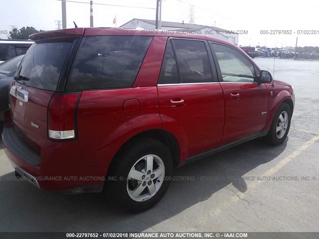 5GZCZ33Z37S801954 - 2007 SATURN VUE HYBRID RED photo 4