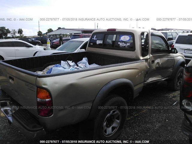 5TESM92N24Z439670 - 2004 TOYOTA TACOMA XTRACAB PRERUNNER ოქროსფერი ფოტო 4