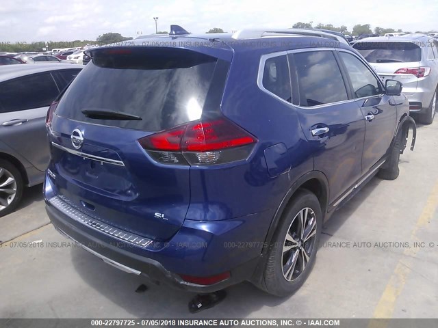 5N1AT2MT1HC873290 - 2017 NISSAN ROGUE S/SL BLUE photo 4