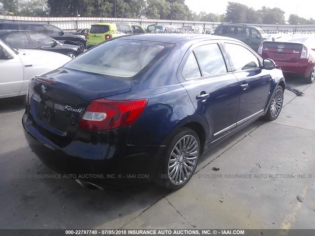 JS2RE9A32B6111015 - 2011 SUZUKI KIZASHI SE BLUE photo 4