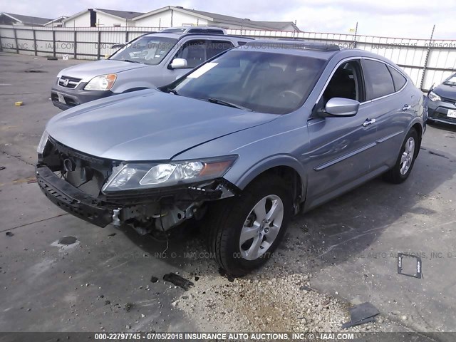 5J6TF1H31BL003744 - 2011 HONDA ACCORD CROSSTOUR EX BLUE photo 2