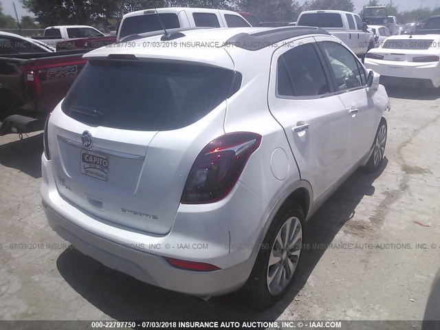 KL4CJASB6JB594298 - 2018 BUICK ENCORE PREFERRED WHITE photo 4