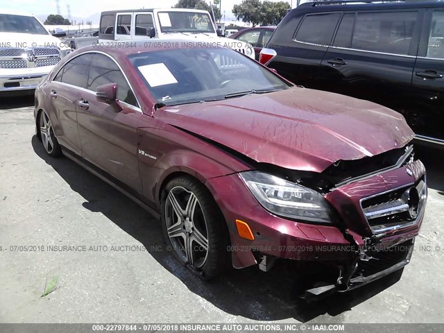 WDDLJ7EB5CA038079 - 2012 MERCEDES-BENZ CLS 63 AMG RED photo 1