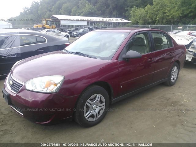 1G1ZS58F87F302868 - 2007 CHEVROLET MALIBU LS Tünd qırmızı foto 2