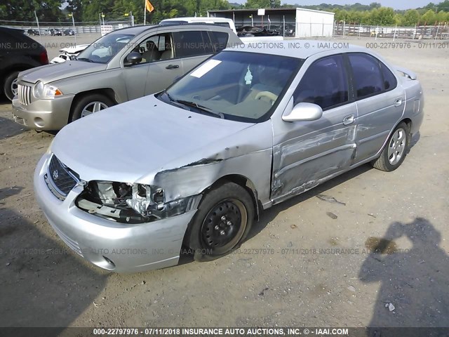 3N1CB51D92L600305 - 2002 NISSAN SENTRA XE/GXE SILVER photo 2