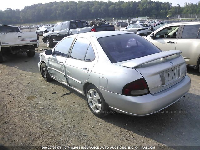 3N1CB51D92L600305 - 2002 NISSAN SENTRA XE/GXE SILVER photo 3