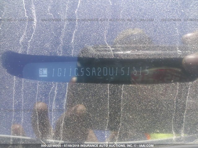 1G11C5SA2DU151315 - 2013 CHEVROLET MALIBU 1LT WHITE photo 9