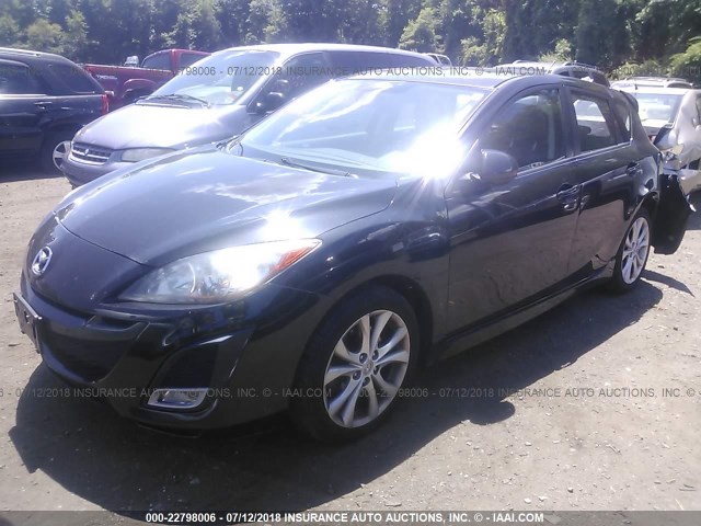 JM1BL1H67A1300466 - 2010 MAZDA 3 S BLACK photo 2