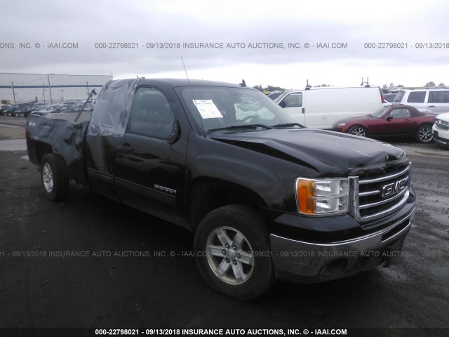 1GTR2VE08CZ271928 - 2012 GMC K1500 4X4 CREWCAB K1500 SLE BLACK photo 1