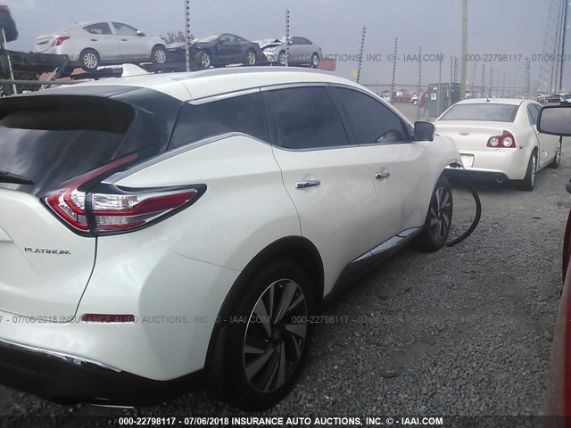 5N1AZ2MG3GN165420 - 2016 NISSAN MURANO S/SL/SV/PLATINUM WHITE photo 4