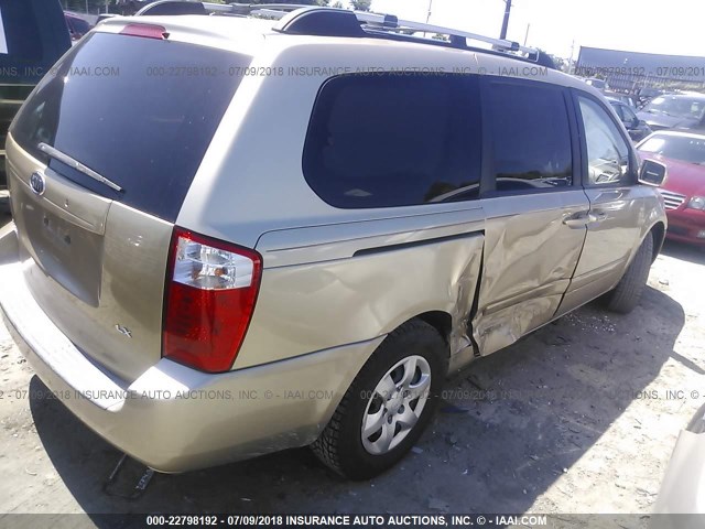 KNDMB233X86265515 - 2008 KIA SEDONA EX/LX GOLD photo 4