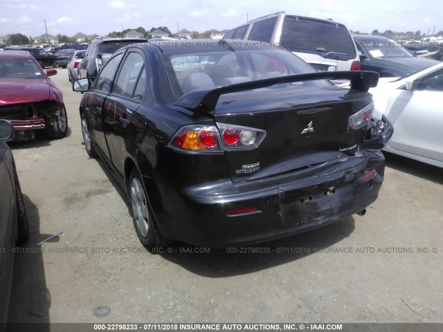 JA32U1FU0AU001154 - 2010 MITSUBISHI LANCER DE BLACK photo 3