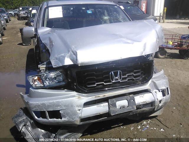 5FPYK1F6XEB012963 - 2014 HONDA RIDGELINE RTL-S SILVER photo 6