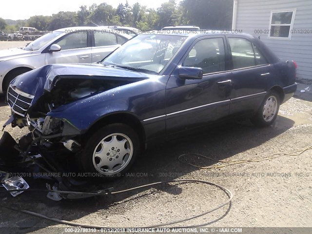 WDBHA22E2TF398283 - 1996 MERCEDES-BENZ C 220 BLUE photo 2