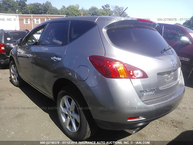 JN8AZ1MW6AW135923 - 2010 NISSAN MURANO S/SL/LE GRAY photo 3