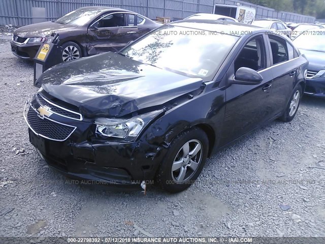 1G1PC5SB4E7203286 - 2014 CHEVROLET CRUZE LT BLACK photo 2