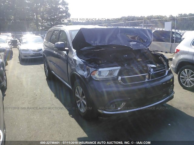 1C4RDJDG8FC927456 - 2015 DODGE DURANGO LIMITED GRAY photo 1