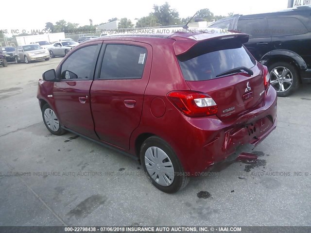ML32A3HJ7HH008780 - 2017 MITSUBISHI MIRAGE ES RED photo 3