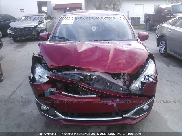 ML32A3HJ7HH008780 - 2017 MITSUBISHI MIRAGE ES RED photo 6