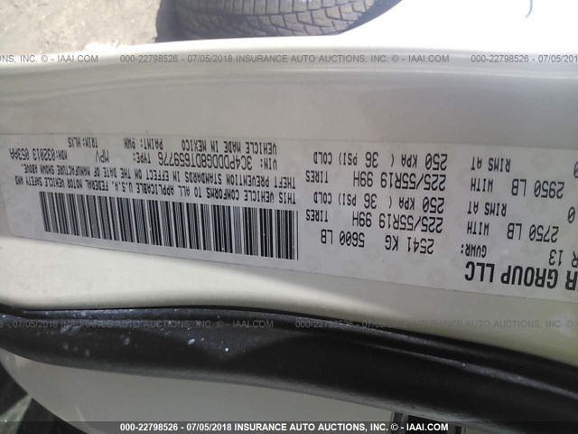 3C4PDDDG8DT659776 - 2013 DODGE JOURNEY CREW WHITE photo 9