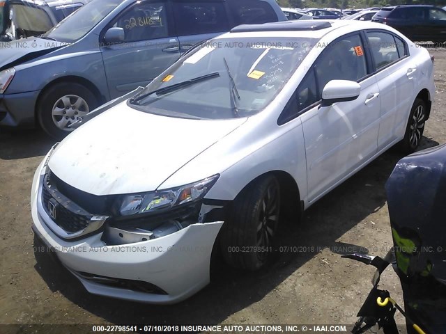 19XFB2F93FE019261 - 2015 HONDA CIVIC EXL WHITE photo 2
