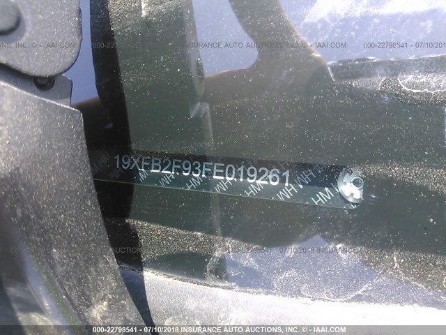 19XFB2F93FE019261 - 2015 HONDA CIVIC EXL WHITE photo 9