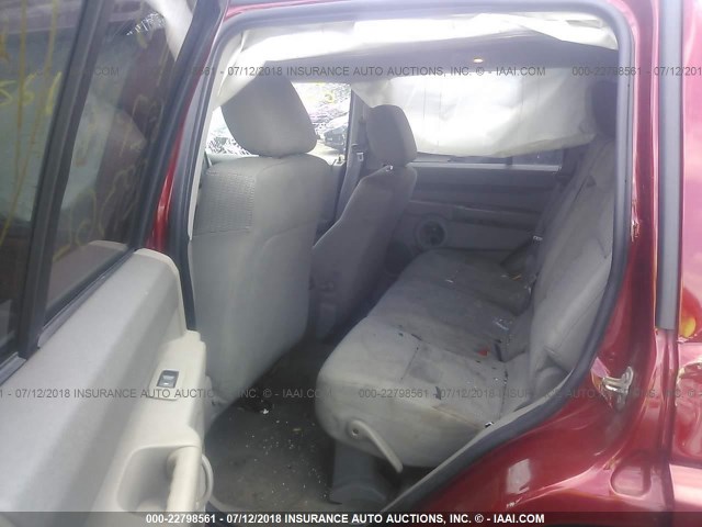 1J8HG48N76C229362 - 2006 JEEP COMMANDER RED photo 8