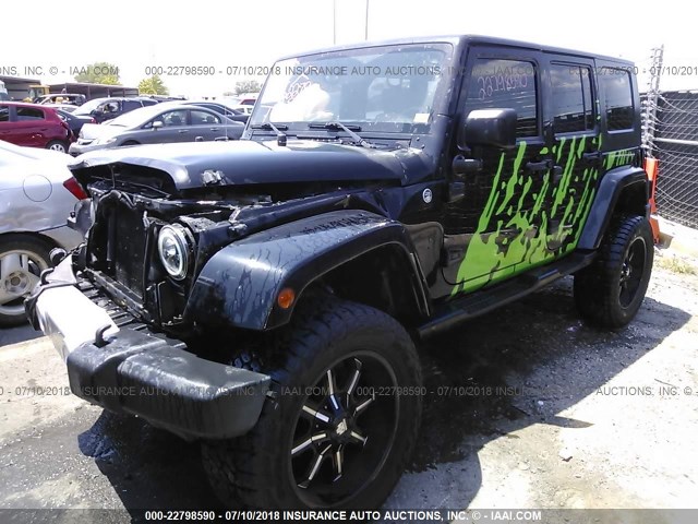 1J4GA59149L743397 - 2009 JEEP WRANGLER UNLIMITE SAHARA BLACK photo 2