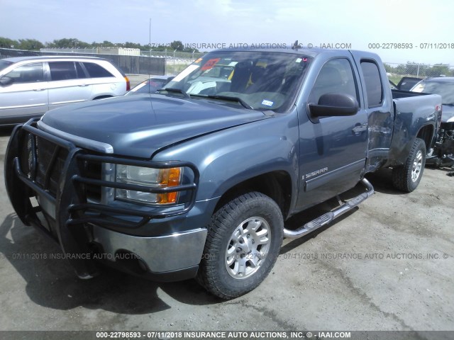 2GTEK19J081218845 - 2008 GMC SIERRA K1500 TEAL photo 2