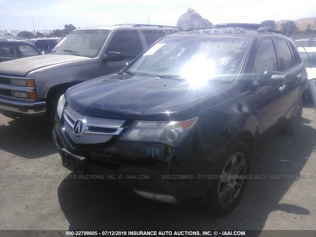 2HNYD28429H520651 - 2009 ACURA MDX TECHNOLOGY BLACK photo 2