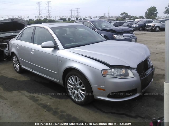 WAUDF78E58A137141 - 2008 AUDI A4 2.0T QUATTRO SILVER photo 1