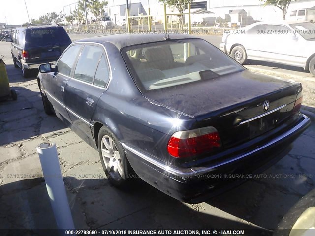 WBAGG83421DN83539 - 2001 BMW 740 I AUTOMATIC BLUE photo 3