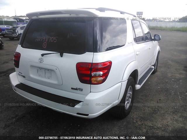 5TDZT38A01S055186 - 2001 TOYOTA SEQUOIA LIMITED WHITE photo 4