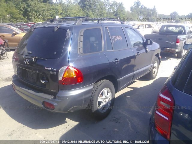 KM8SC73E54U744963 - 2004 HYUNDAI SANTA FE GLS/LX Dark Blue photo 4