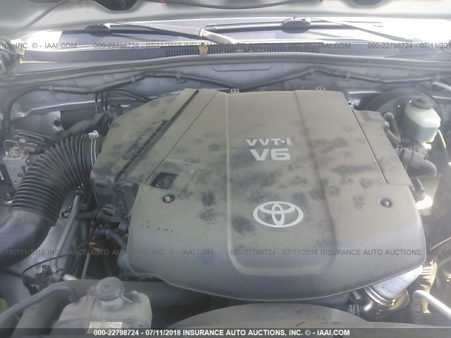 3TMJU62N07M031485 - 2007 TOYOTA TACOMA DOUBLE CAB PRERUNNER SILVER photo 10