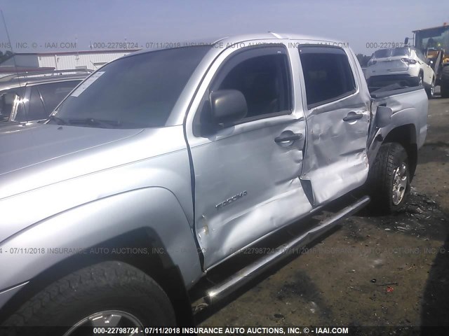 3TMJU62N07M031485 - 2007 TOYOTA TACOMA DOUBLE CAB PRERUNNER SILVER photo 6