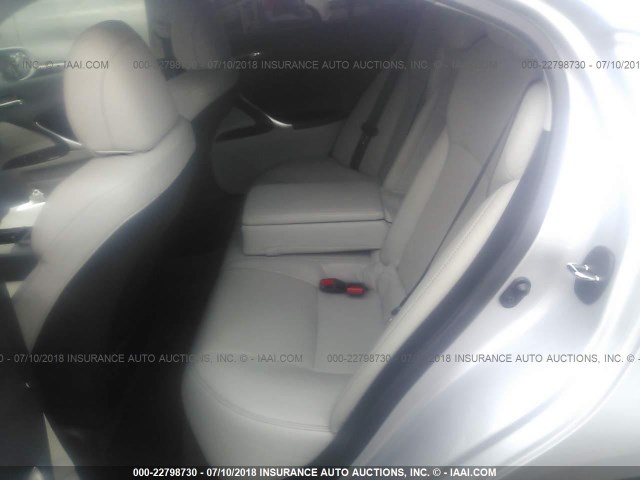 JTHBK262695101887 - 2009 LEXUS IS 250 SILVER photo 8