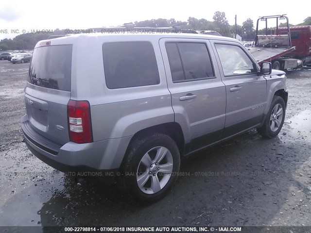 1C4NJRFBXED792965 - 2014 JEEP PATRIOT LATITUDE SILVER photo 4