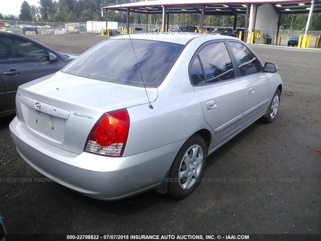 KMHDN46D86U274404 - 2006 HYUNDAI ELANTRA GLS/GT/LIMITED SILVER photo 4