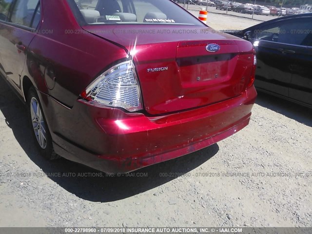 3FAHP0GA3AR219023 - 2010 FORD FUSION S RED photo 6