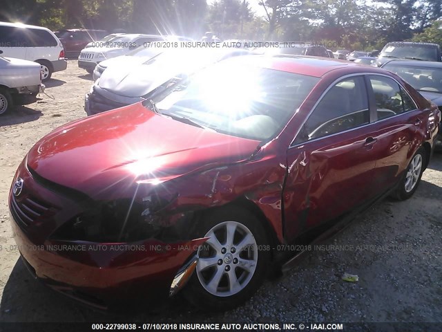 4T1BE46K58U210152 - 2008 TOYOTA CAMRY CE/LE/XLE/SE RED photo 2