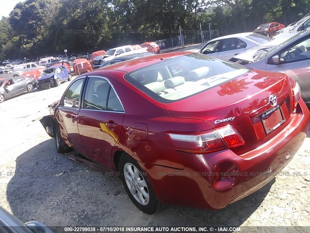 4T1BE46K58U210152 - 2008 TOYOTA CAMRY CE/LE/XLE/SE RED photo 3