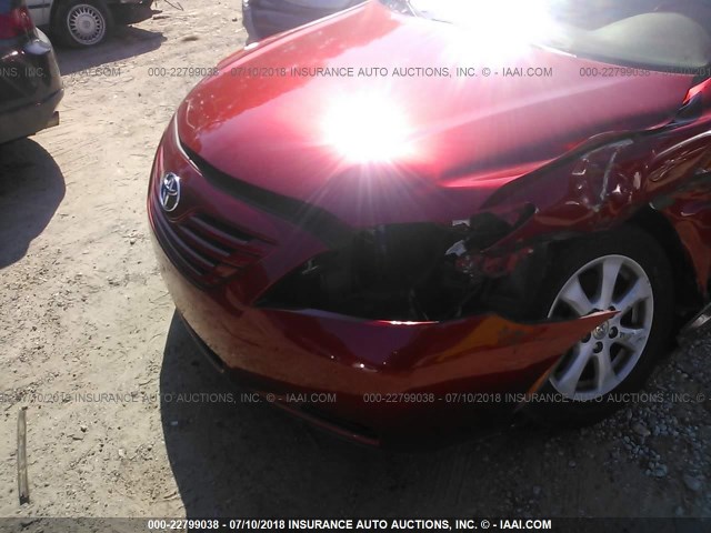 4T1BE46K58U210152 - 2008 TOYOTA CAMRY CE/LE/XLE/SE RED photo 6