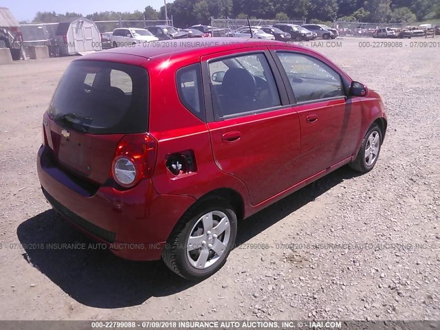 KL1TD6DE9AB091650 - 2010 CHEVROLET AVEO LS/LT 红色 照片 4