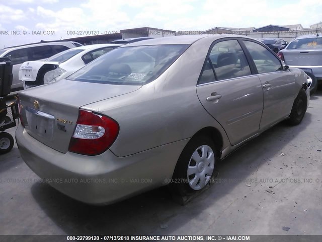 JTDBE30K820003258 - 2002 TOYOTA CAMRY LE/XLE/SE Qızıl foto 4