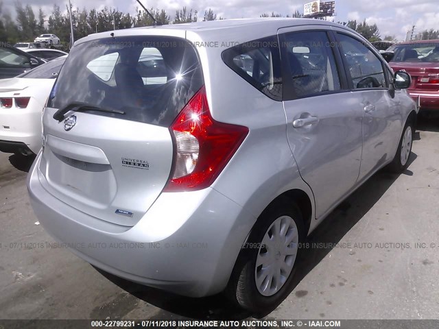 3N1CE2CP2EL411402 - 2014 NISSAN VERSA NOTE S/S PLUS/SV/SL SILVER photo 4