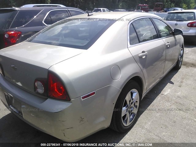 1G1ZC5EB7AF288662 - 2010 CHEVROLET MALIBU 1LT 金色 照片 4